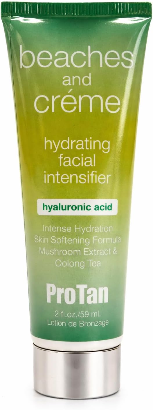 Beaches & Crme Facial Intensifier 2 oz - Deep Skin Tone, Fragrance Free, Antioxidant, Moisturizing, Improves Skin Tone and Radiance, Natural-Looking Tan