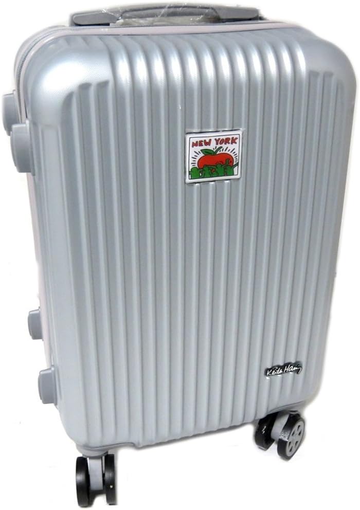 Abs cabin trolley suitcase 'Keith Haring'silvery - 51x38.5x23.5 cm (20.08''x15.16''x9.25'').