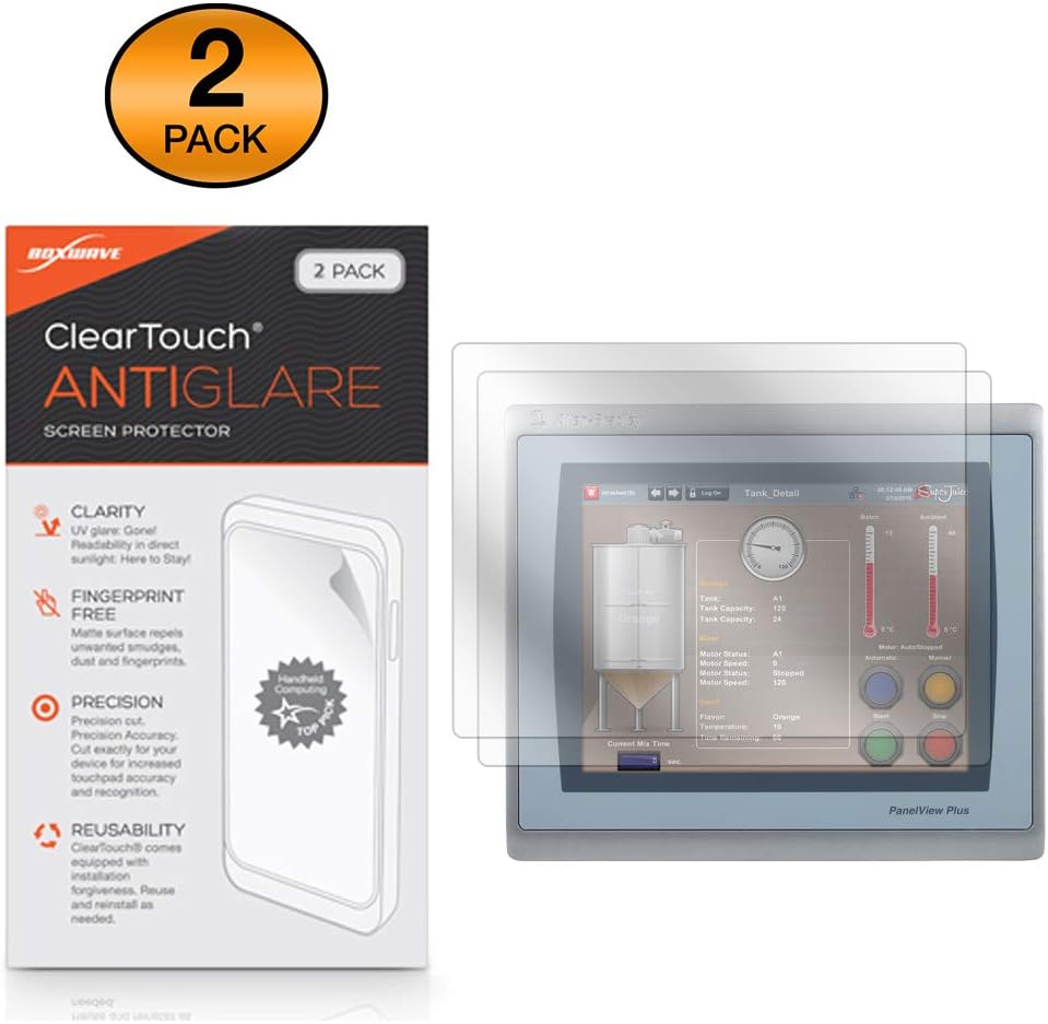 BoxWave Screen Protector Compatible with Allen Bradley PanelView Plus 7 Performance 19" (Screen Protector ClearTouch Anti-Glare (2-Pack), Anti-Fingerprint Matte Film Skin