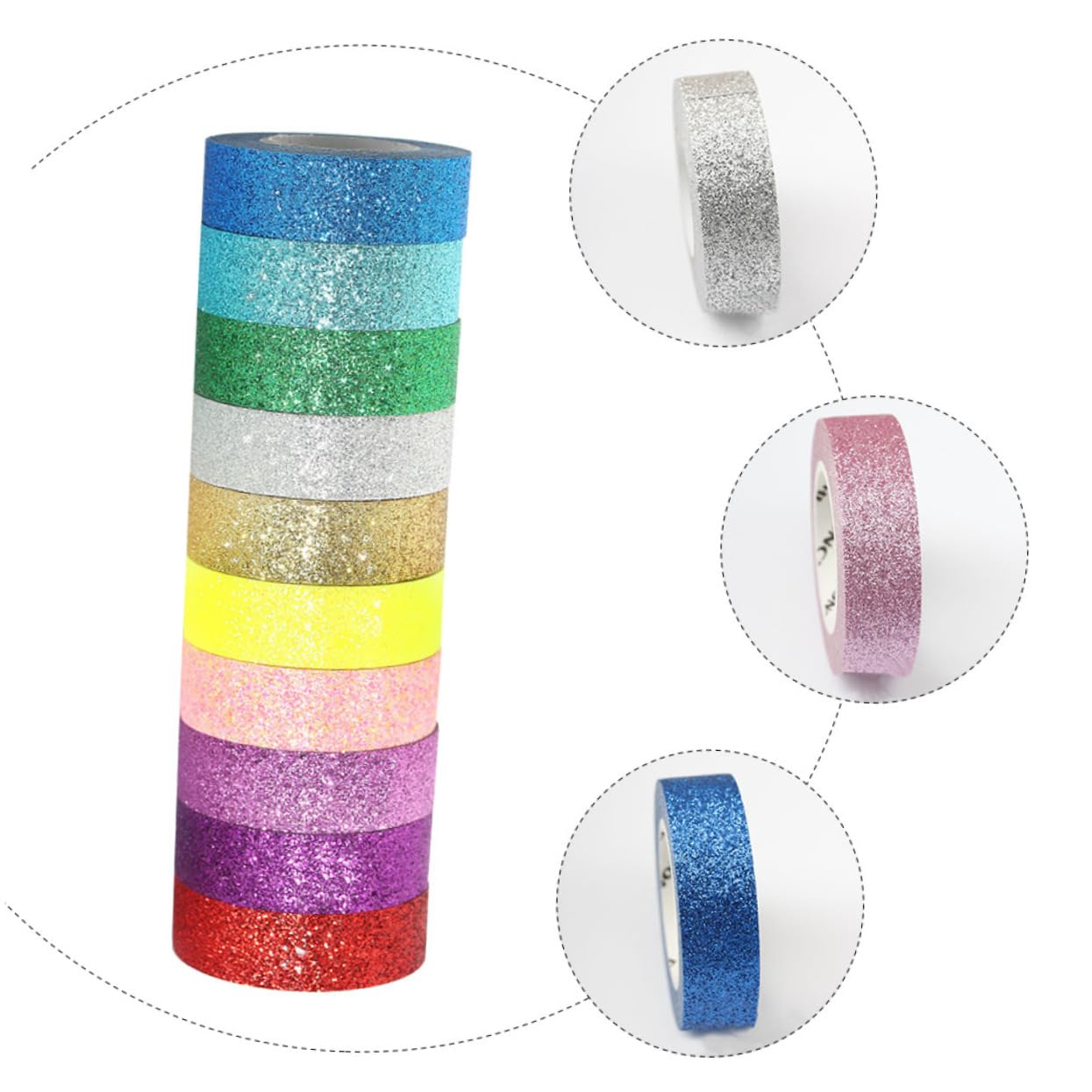 Holibanna 2 Sätze Glitzer Washi Tape Set Teiliges Dekorband für Scrapbooking und Diy Kunstprojekte und Glitzernd für und Kreative Gestaltung