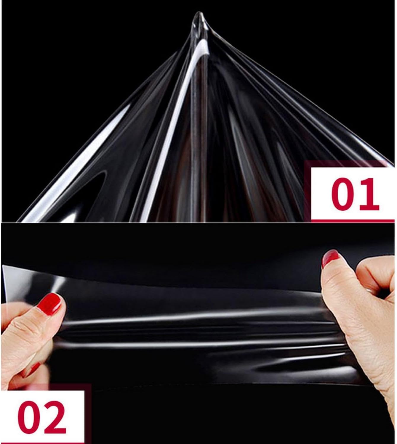 JCAKES 2Pcs Car Headlight Covers Protective Film Transparent Sticker Black Accessories Anti Scratch Auto Repair，for BMW X7 G07 X6 G06 2018-2020