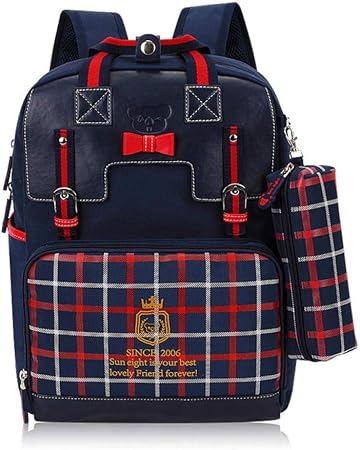 Zaino scuola per ragazze Zaino scuola per bambini Zaini zainetto a quadri  scozzesi rossi per Teengae Borsa per bambini dropshipping per ragazze  Blue_32X15X40Cm : Amazon.it: Valigeria