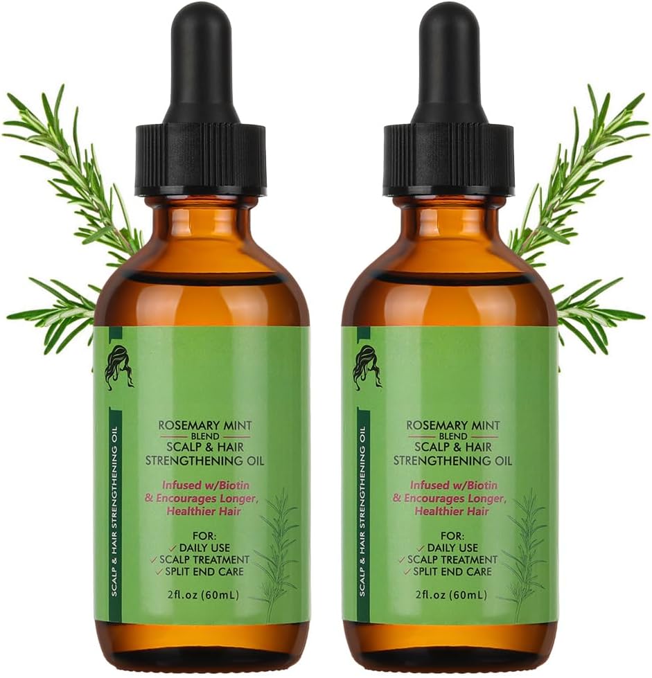 Rosemary Oil for Hair, 60 ml, 2 Pieces Rosemary Oil, Hair Oil for Stimulated Hair Growth, Hair Growth and for Repair of Dry, Damaged Hair and Dandruff Rosemary Oil for Hair, 60 ml, 2 Pieces Rosemary Oil, Hair Oil for Stimulated Hair Growth, Hair Growth and for Repair of Dry, Damaged Hair and Dandruff