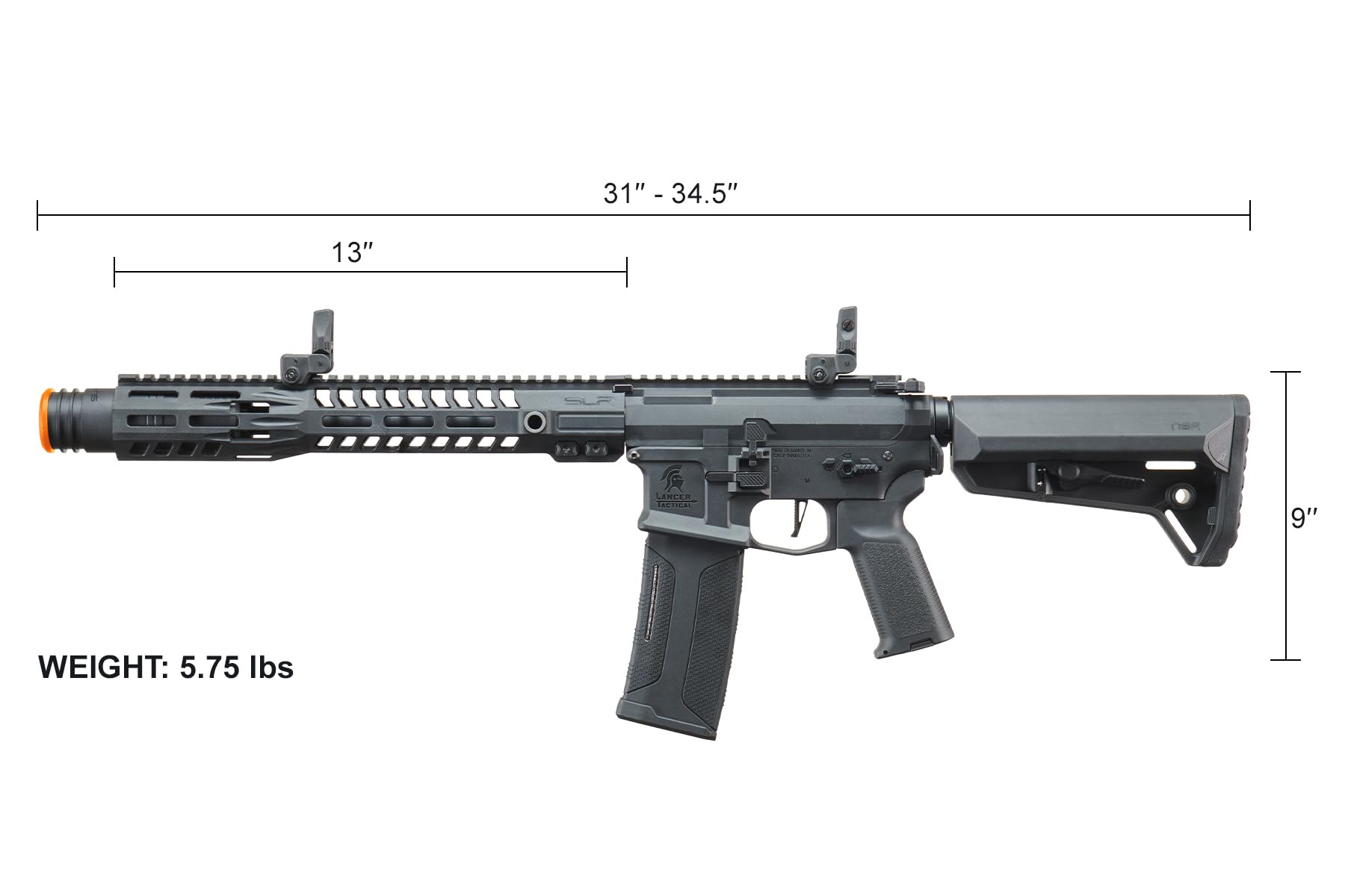 Amazon.com : Lancer Tactical Gen 3 SLR SD AEG 13'' Airsoft Rifle