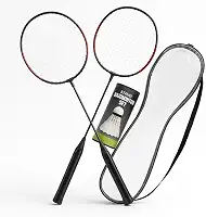 Genérico Kit de Badminton 2 Raquetes + 3 Petecas + Estojo + Bolsa de Transporte