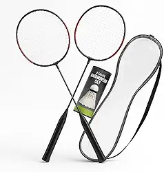 Genérico Kit de Badminton 2 Raquetes + 3 Petecas + Estojo + Bolsa de Transporte
