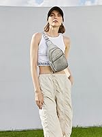 Vista 43 de Telena Bolso bandolera para mujer, bolso cruzado para mujer, cangurera de cuero vegano con correa ajustable