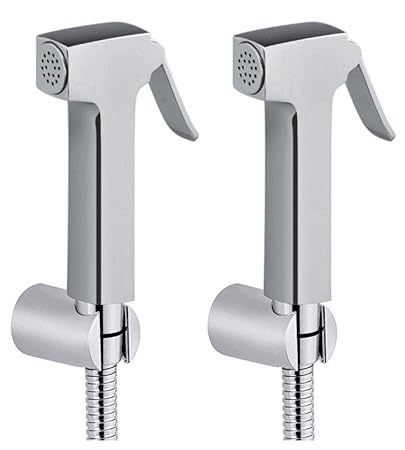 DRIZZLE Square Health Faucet with 1 Meter Flexible Tube and Wall Hook (Pack of 2 Pieces)