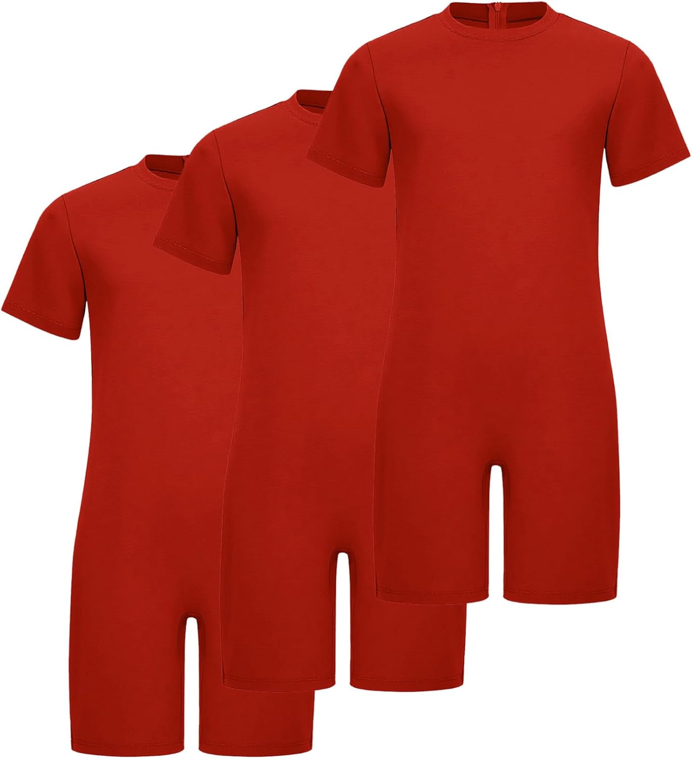 Hularka 3 Pack Special Needs Adaptive Clothing for Kids Boys Girls Anti-strip Romper Short Sleeve Zip Back Jumpsuit