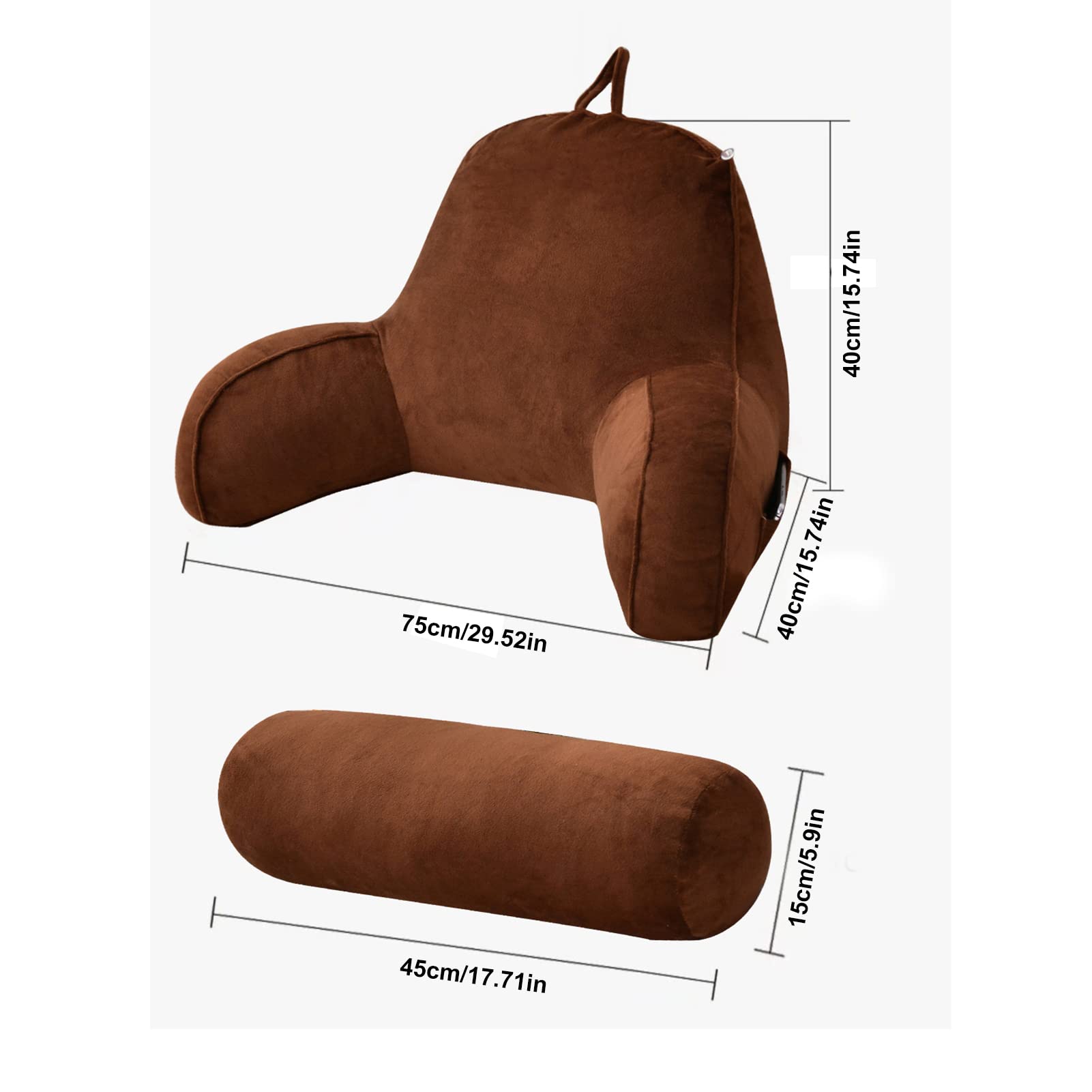 Grande cuscino da lettura con supporto per collo/braccia, cuscino di supporto per schienale spesso, cuscino di supporto lombare per adulti e bambini, per leggere, guardare la TV e rilassarsi 75X40X4