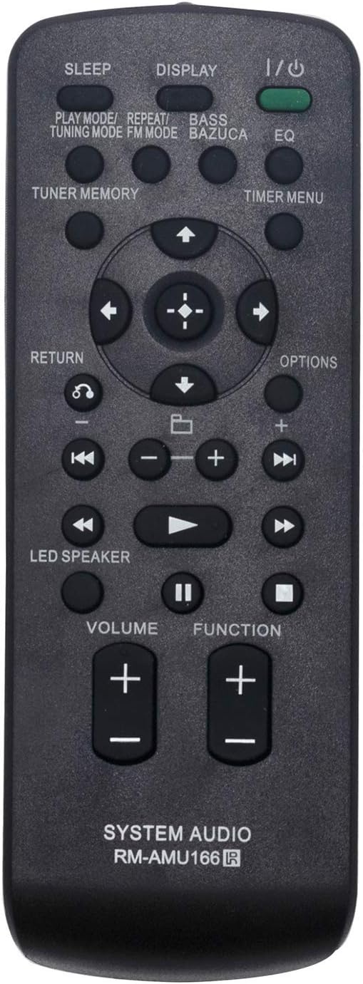 VINABTY RM-AMU166 RMAMU166 Remote Control Replacement for Sony Audio System FSTGTK37IP RDHGTK17IP RDH-GTK37IP RDH-GTK17IP FST-GTK37IP GTK-X1BT FST-GTK17IP GTK X1BT FST GTK17IP RDH GTK37iP