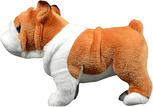 Miniatura 5 de lilizzhoumax Peluche Bulldog, juguete de peluche de perro de simulación, regalos suaves para niños, decoración del hogar de 11 pulgadas de largo