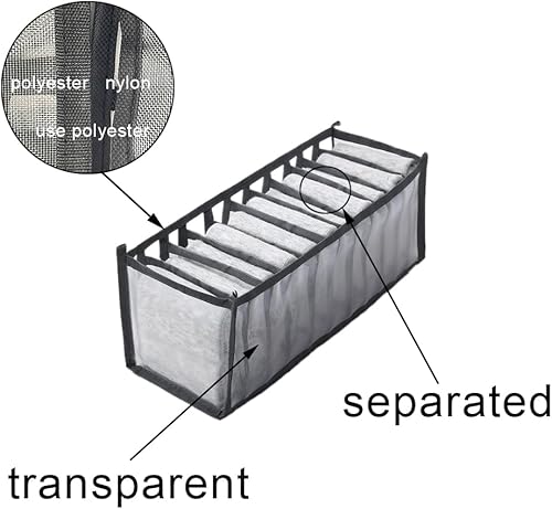 Miniatura 12 de HSLFUAI Paquete de 3 organizadores de ropa para armario, organizador de calcetines plegables, divisores de cajones, cajas de almacenamiento lavables
