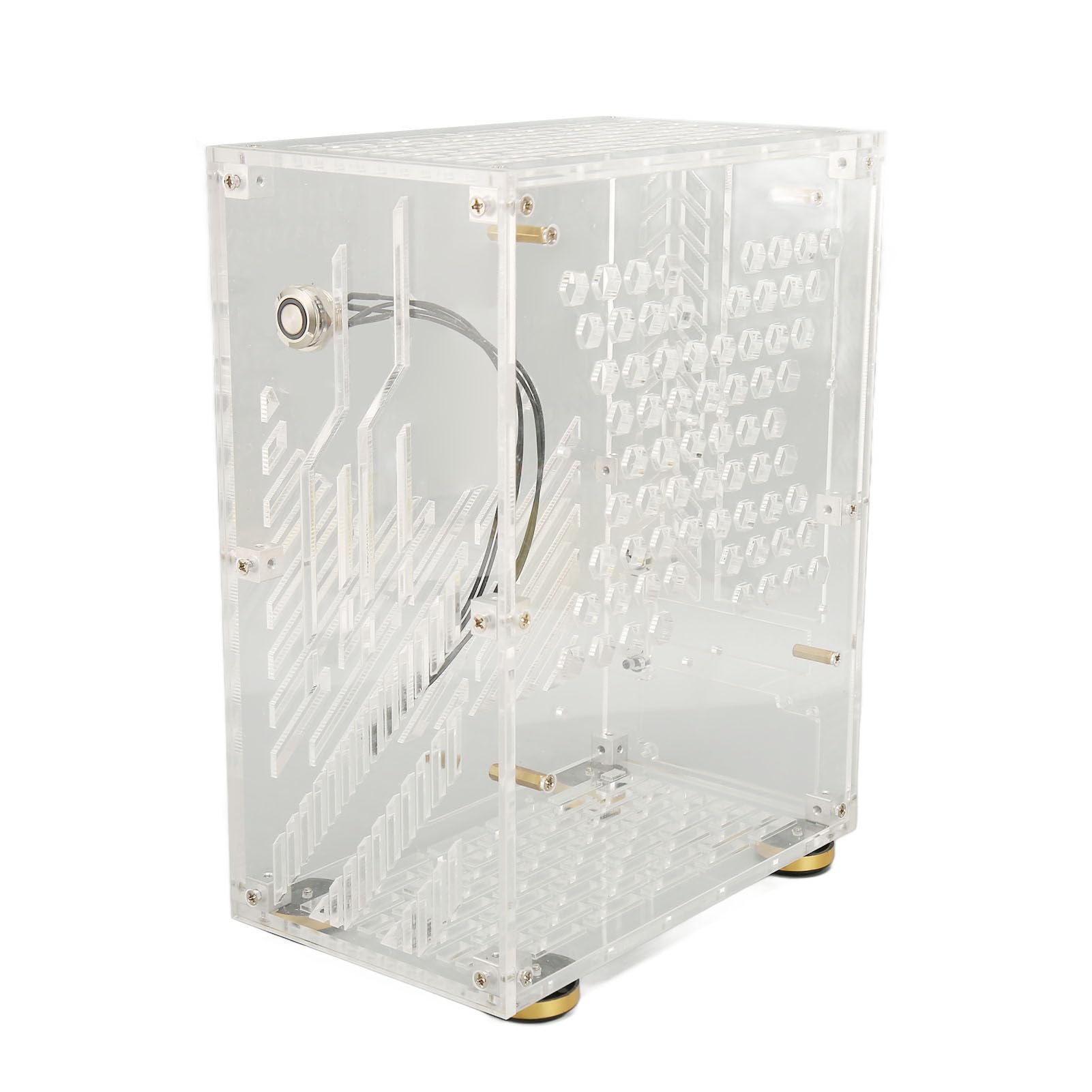 Zunate Obudowa Chłodząca 360 Mini ITX 4,3 L |Przezroczysta Obudowa Komputera PC z Przezroczystym Panelem Akrylowym Flex Power na Dysk SSD 2,5 Cala (jasne)