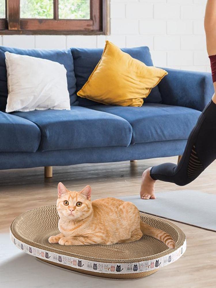 CSR1013D Kratzbaum Für Katzen – 68,6 Cm, Wellpappe, Doppelseitig, Mit Katzenminze, Pastell-Muster