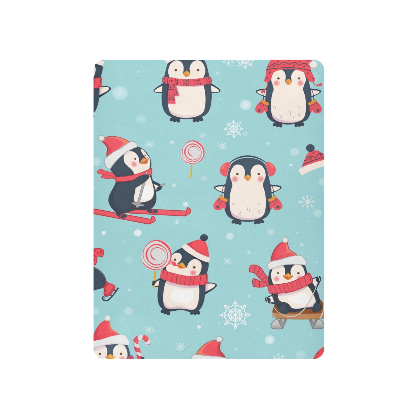 Moudou Christmas Penguin Playard Sheet for Boy Girls, Soft Breathable Fitted Toddler Sheet for Standard Playard Bed Mattress, 39 x 27 x 5 Inch