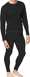 Place and Street Men's Cotton Thermal Underwear Set Shirt Pants Long Johns Fleece Lined
