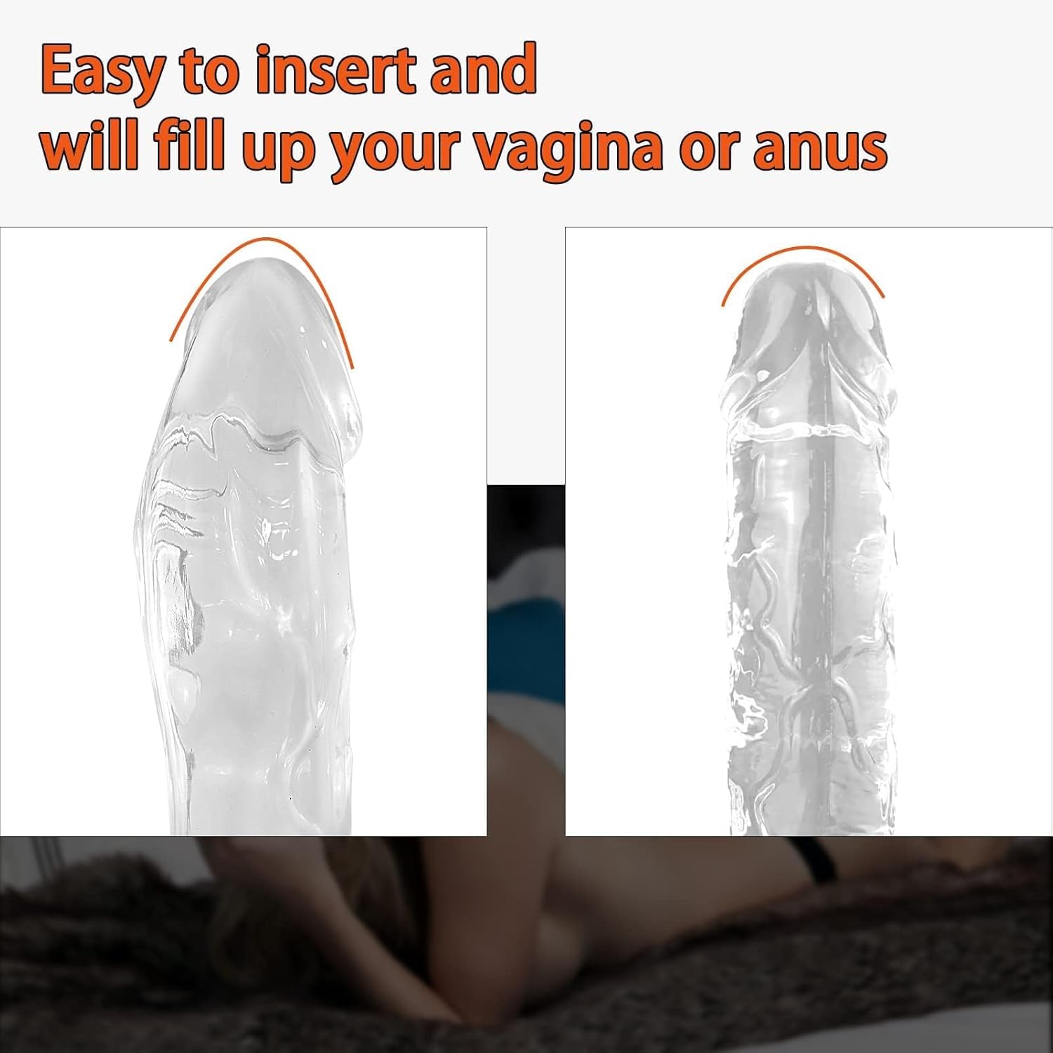 Dildo with Powerful Suction Cup, Jelly Dildo with Curved Shaft Waterproof Sex Toys for Women Men Couples Adult Toys(Purple)