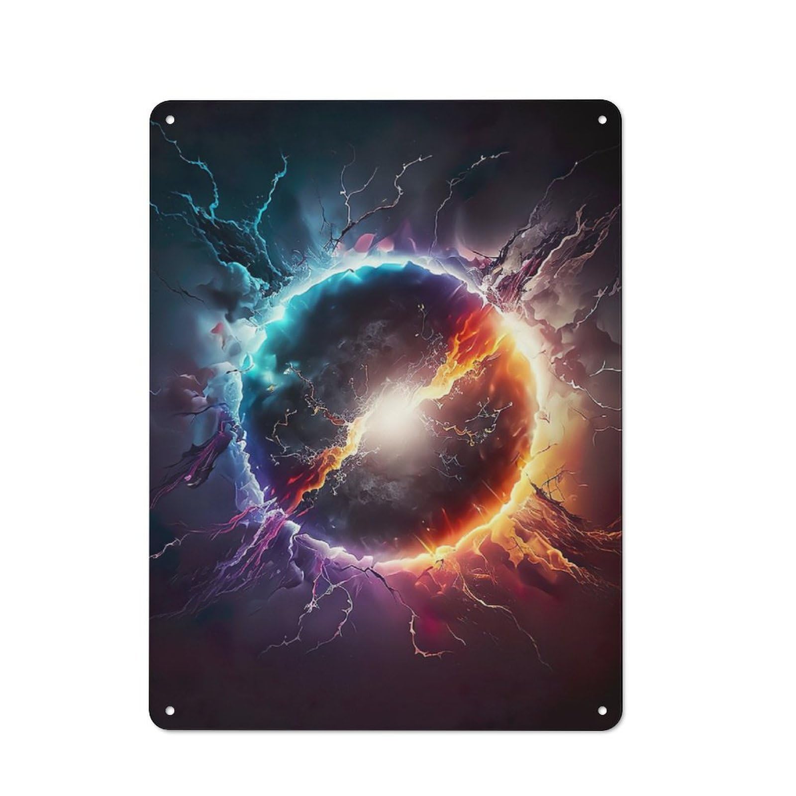 Junmoney Vibrant Exploding Planet 40X30cm Retro Metal Plaque With For Kitchen Or Home Bar, For Garage, Workshop And Man Cave Decoration