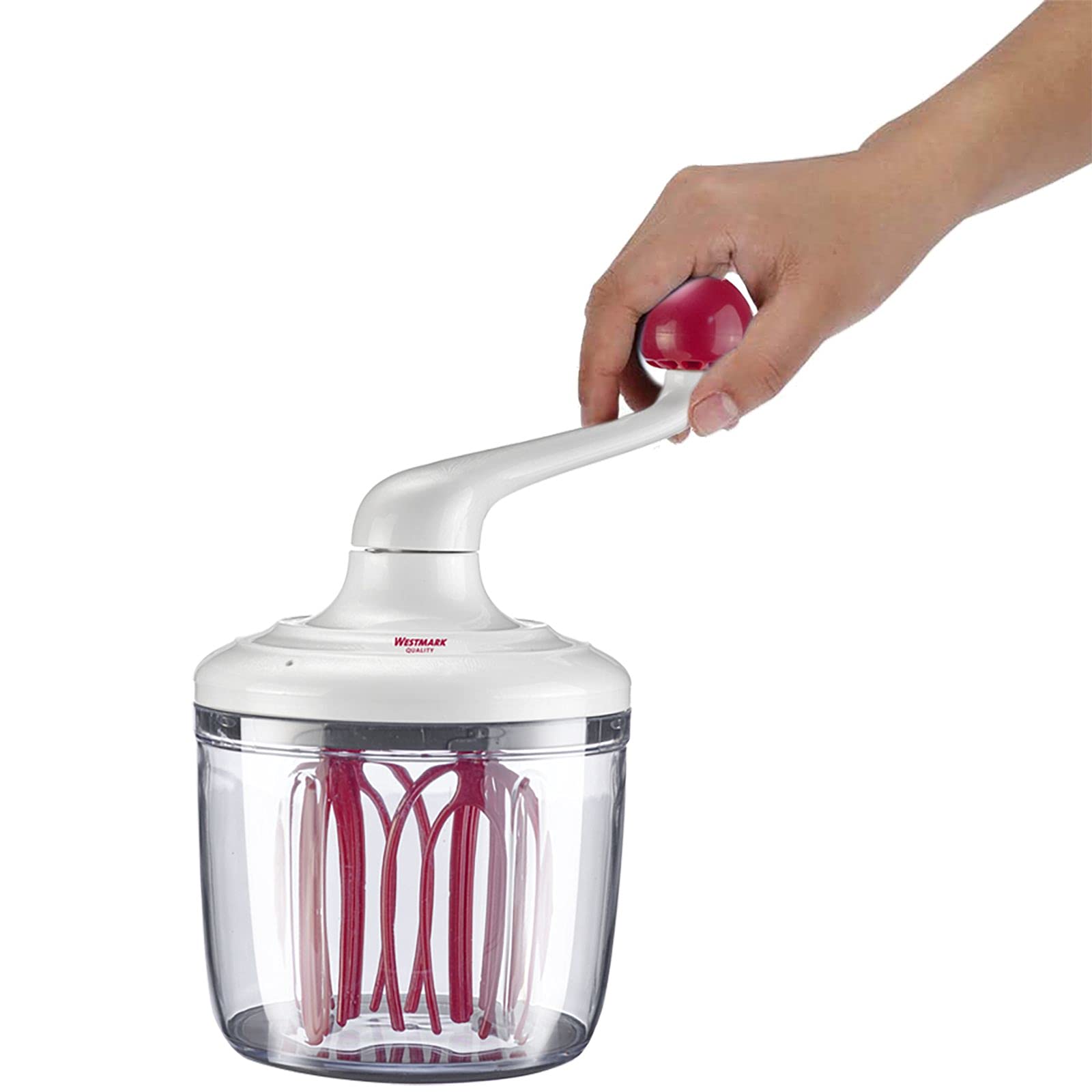 Westmark Batteur Manuel, Mécanique, capacité : 1 L, Plastique, Rührblitz, Transparent/Blanc/Rouge, 30702260