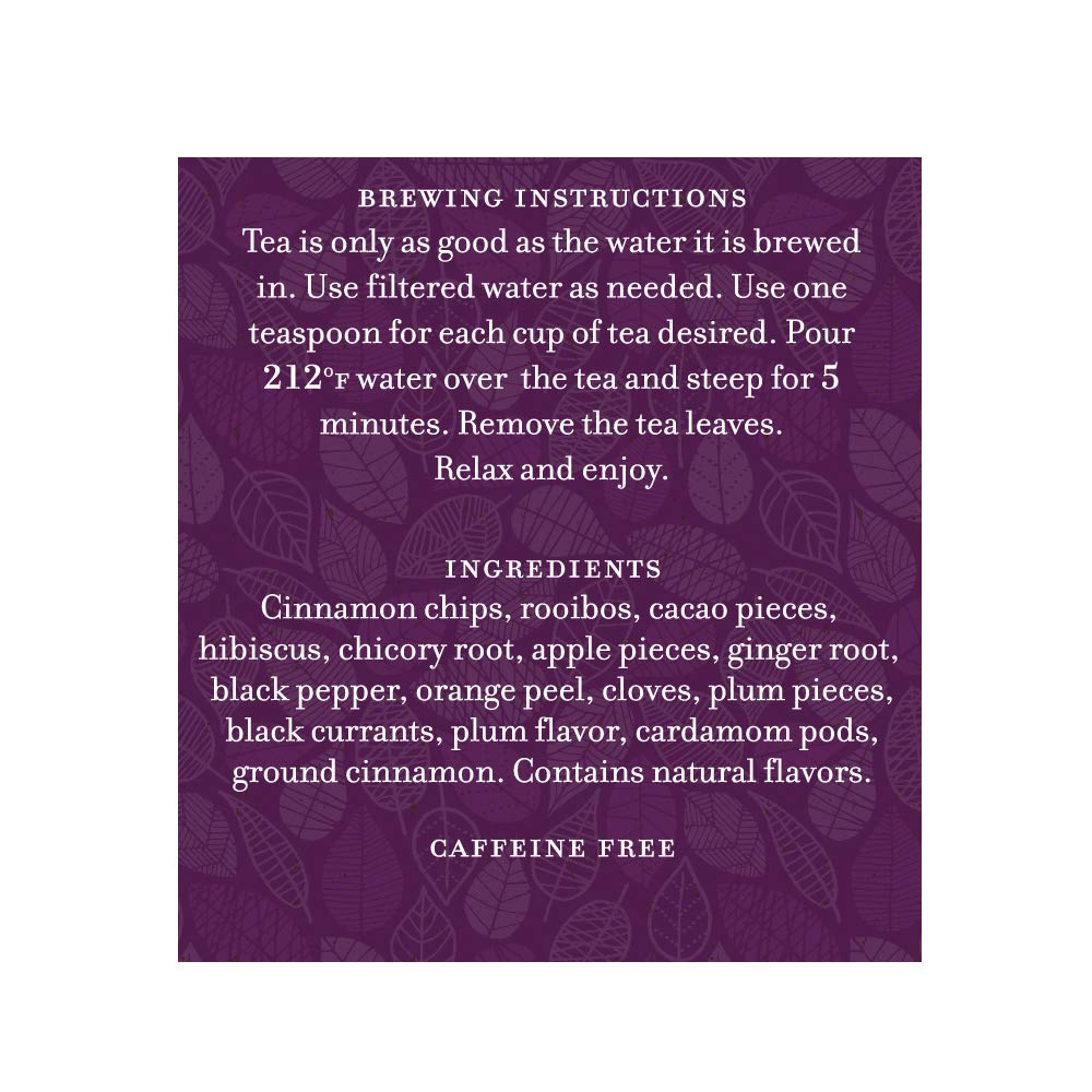 Harney & Sons Mulled Plum Cider, 4oz Loose Leaf Herbal Tea with Cinnamon, Rooibos, Apple Pieces, and Plum: Mulled Plum Cider 4 Ounce (Pack of 1)