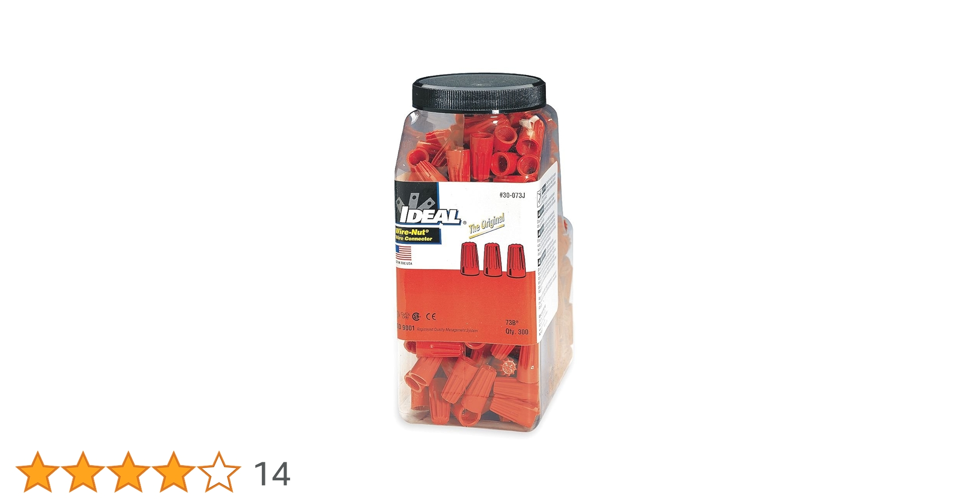 IDEAL 73B Orange Wire Connector (Jar of 300), Clamp