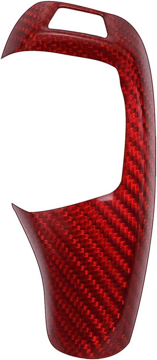 Compatible with Carbon Fiber Gear Shift Knob Cover Automotive Shift Lever Modified Decoration for BMW F20 F22 F07 E70M (Red)