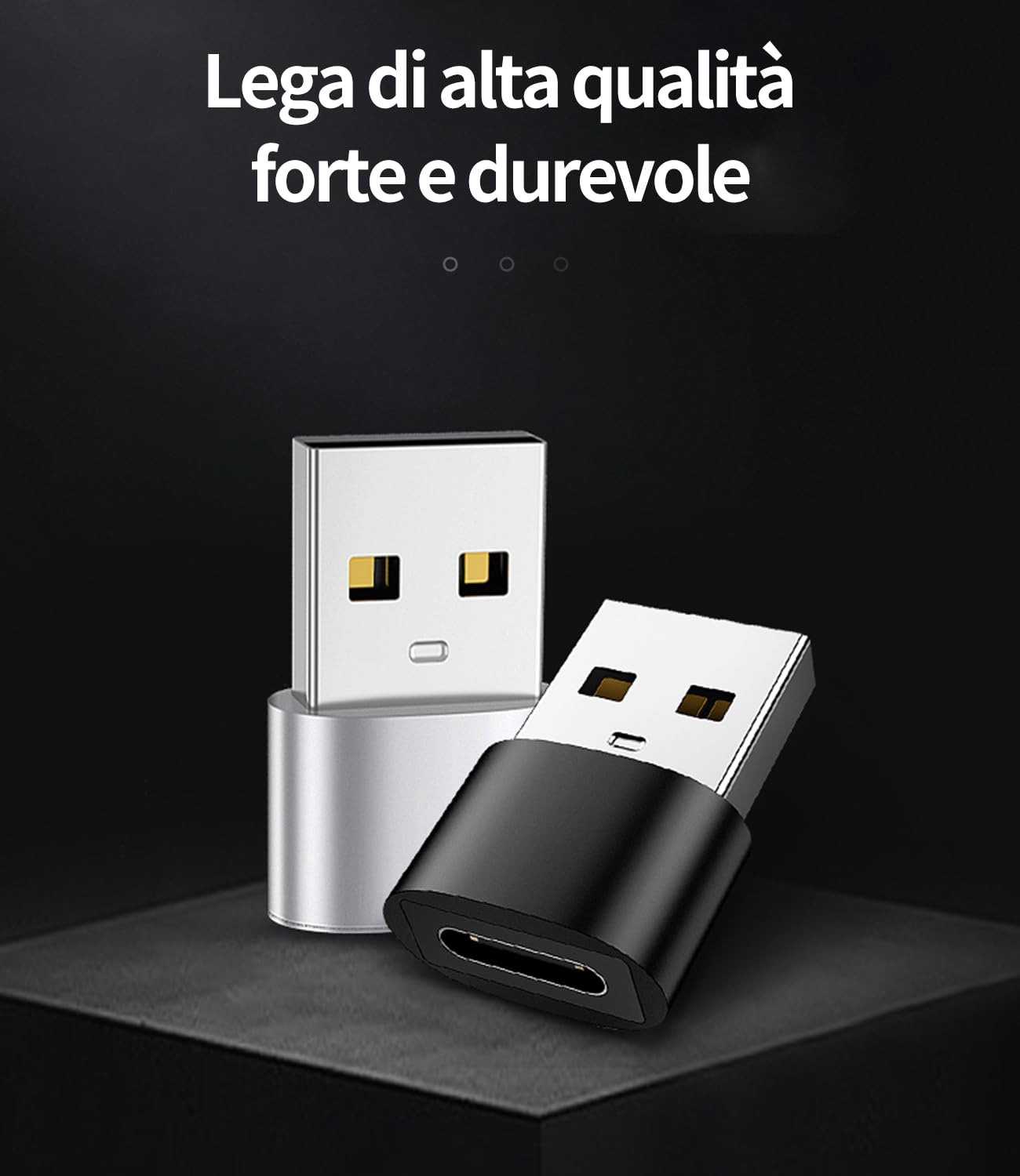 Adattatore usb c femmina a lightning maschio(3pack)per iPhone 14 pro max ricarica rapida connettore type-c cavo per Apple MFi Certified per iPad convertitore presa cavetto tipo c adattatori caricatore