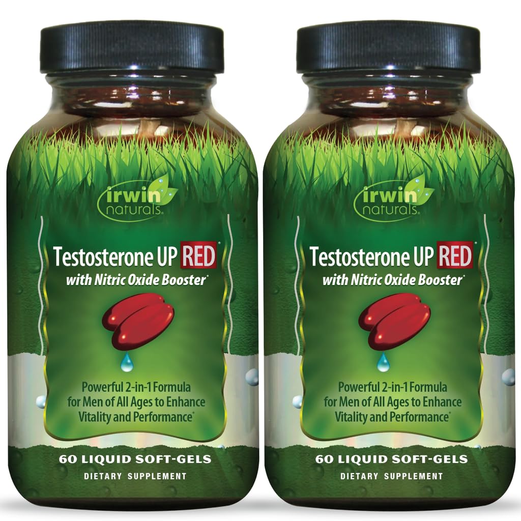 Irwin Naturals Testosterone UP RED with Nitric Oxide Booster | 60 ct 2-Pack 60 Count (Pack of 2)