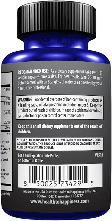 Brain Opti Caps - Brain Supplement for Focus, Memory & Clarity for Cognitive Support