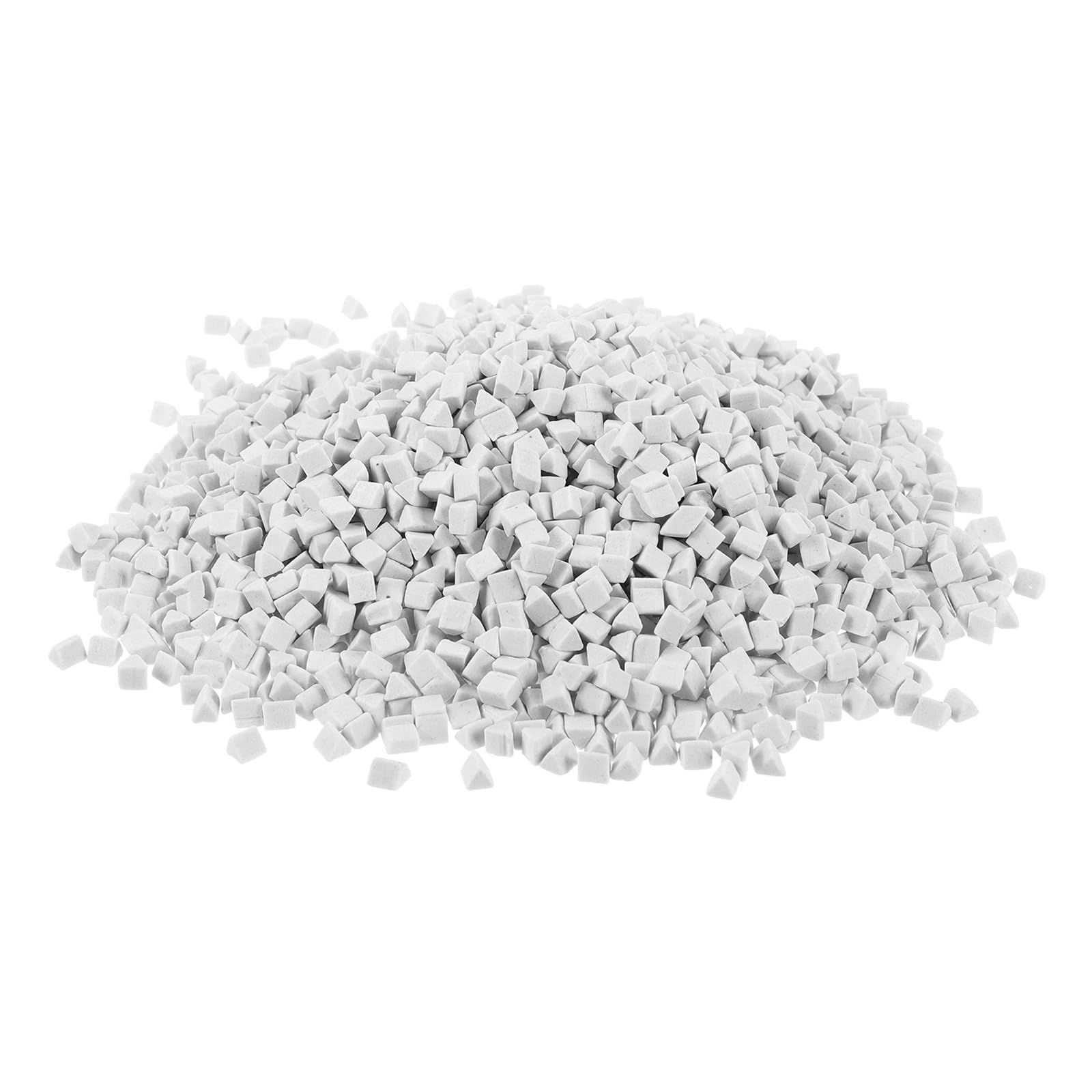 Mezzi Abrasivi Triangolari in Ceramica Bianca da 4mm per Lucidatura 1kg, per Burattatrici Vibranti e Limatura di Pietre Superfici Migliorate e Riduzione Rottura