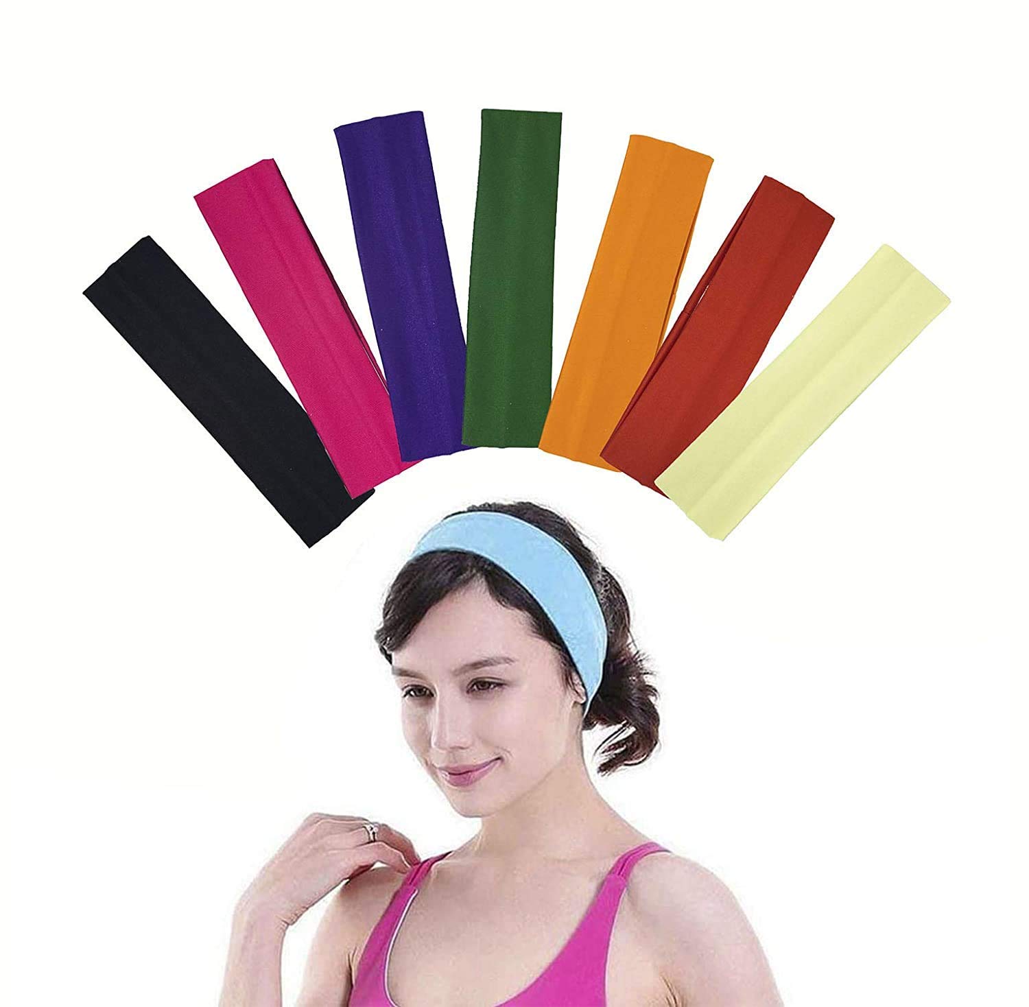 Raddhi enterprises Sport Hair Bands For Women Activity Headbands For Jogging And Workout For Unisex Set Of 6 Pcs Multicolor