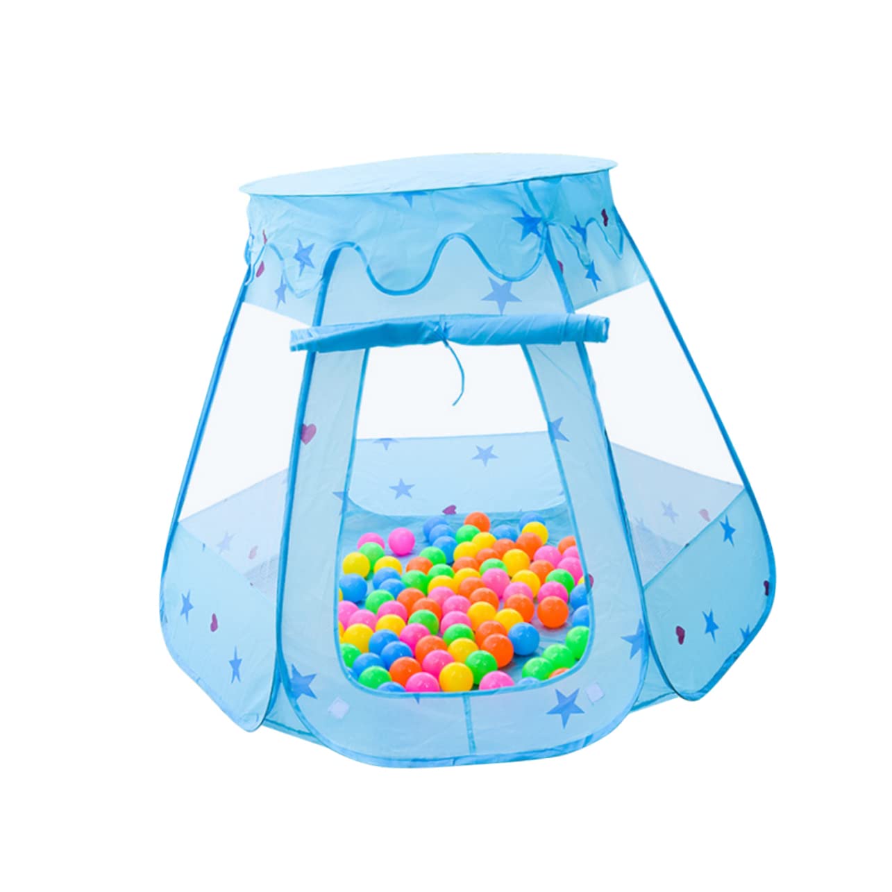 IMIKEYA Hexagon Tent House for Indoor Play Blue Yurt Playhouse for Imagination and Creativity Easy to Clean No Tools Required Not Including Balls