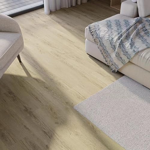 BODENGLÜCK Klick Vinyl Eiche Amrum - Hochwertiger Klick Vinylboden mit Trittschalldämmung - Vinylboden in Holzoptik geeignet für Fußbodenheizungen - Paket mit 2,2 m² wasserfestem Klickvinyl