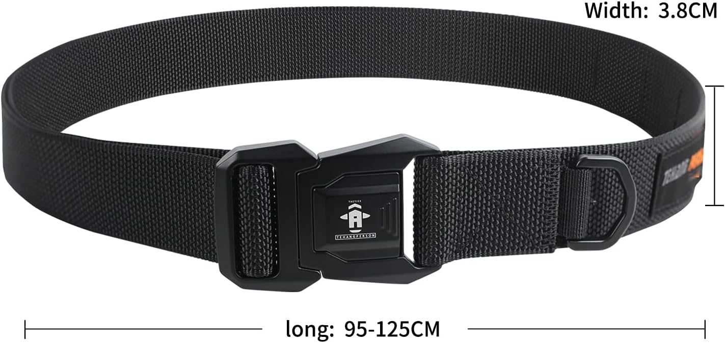 Tactical elastic wear-resistant alloy quick-release belt, men's outdoor sports, lightweight nylon