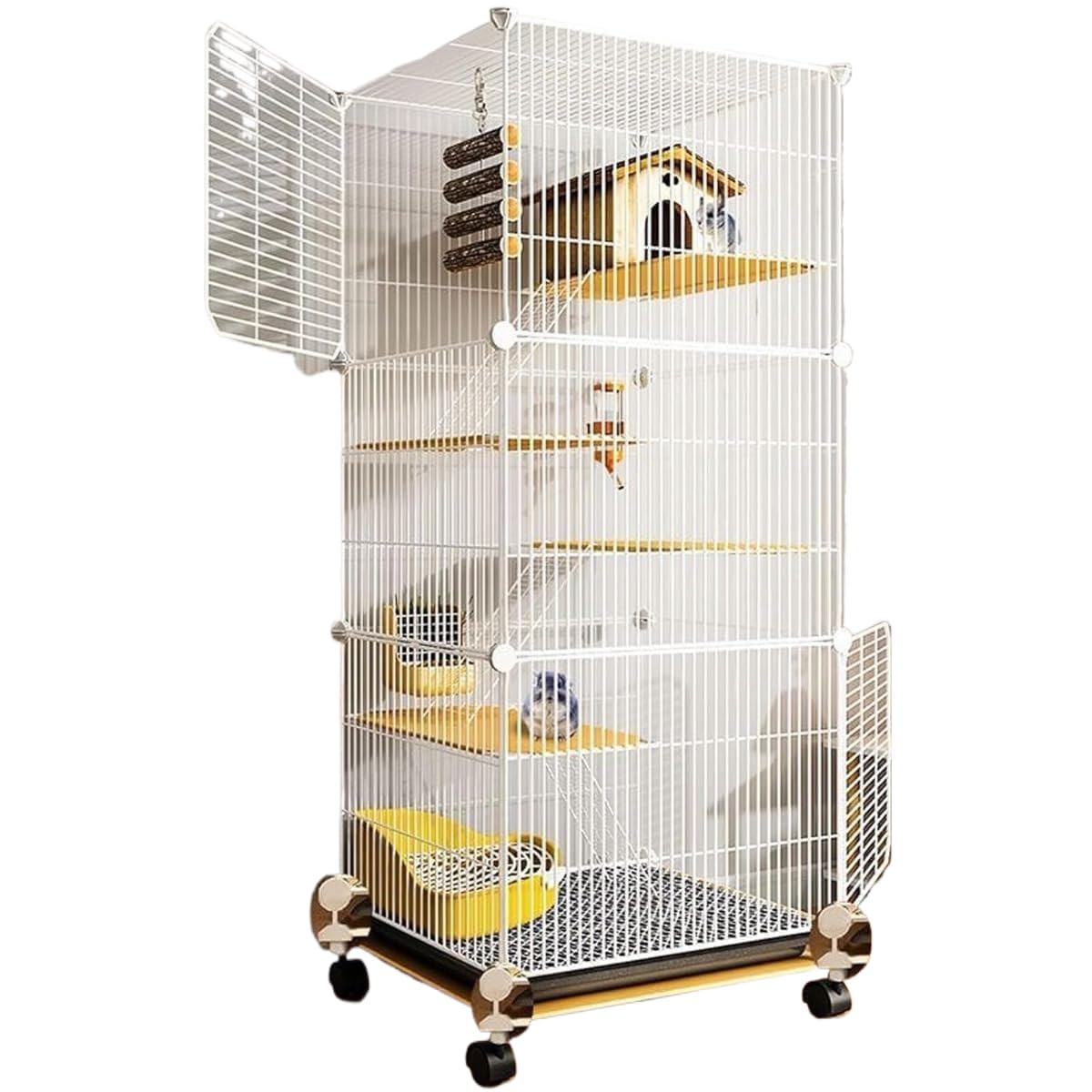 小動物ゲージ キャスター付き 犬 猫 鳥 フェレット うさぎ Amazon | 超大型 ペットケージ 金属製 キャスター付き 移動式