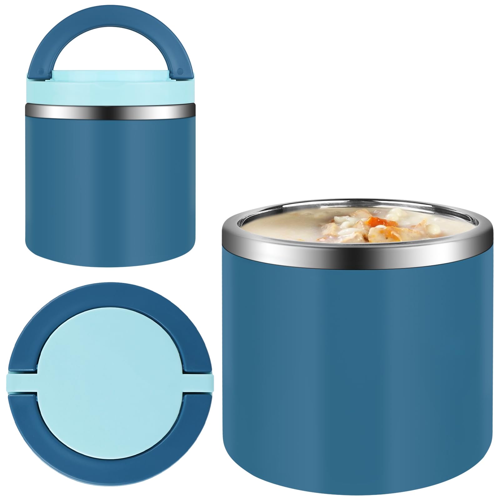 ICEBLUEOR Food Flasks for Hot Food,Insulated Food Container with Handle,630ml Portable Leak-proof Hot Food Soup Flask,Thermal Lunch Box for Kids Adults School Office Picnic Outdoor