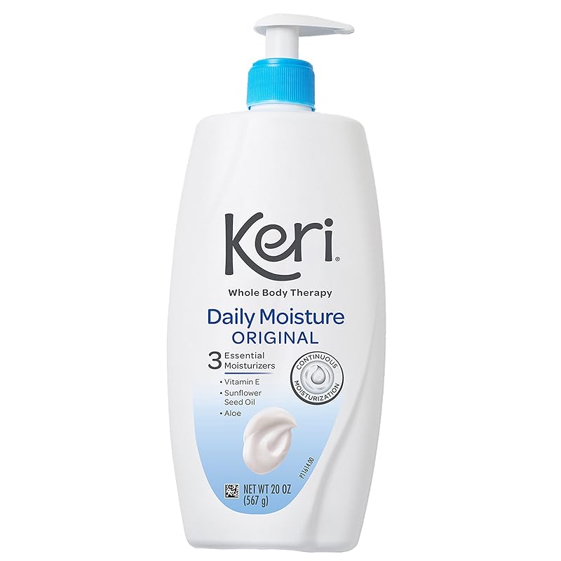 Loção corporal Keri Whole Body Therapy Original com Vitamina E, aloe vera e óleo de semente de girassol, 591 mL