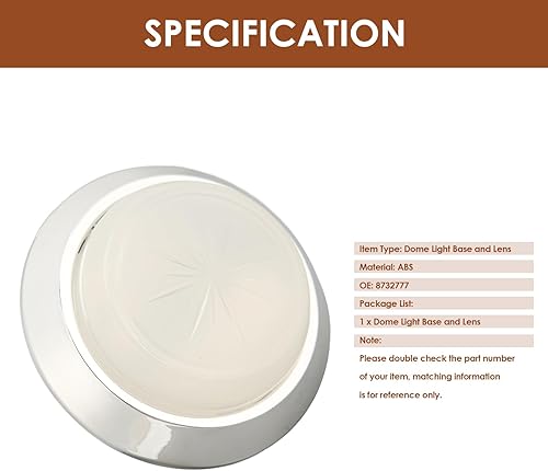 Miniatura 4 de Luz de cúpula redonda, resistente ABS interior de repuesto de lente de cúpula de repuesto para Chevy Nova 1971-1979 y 1970-1981 8732777