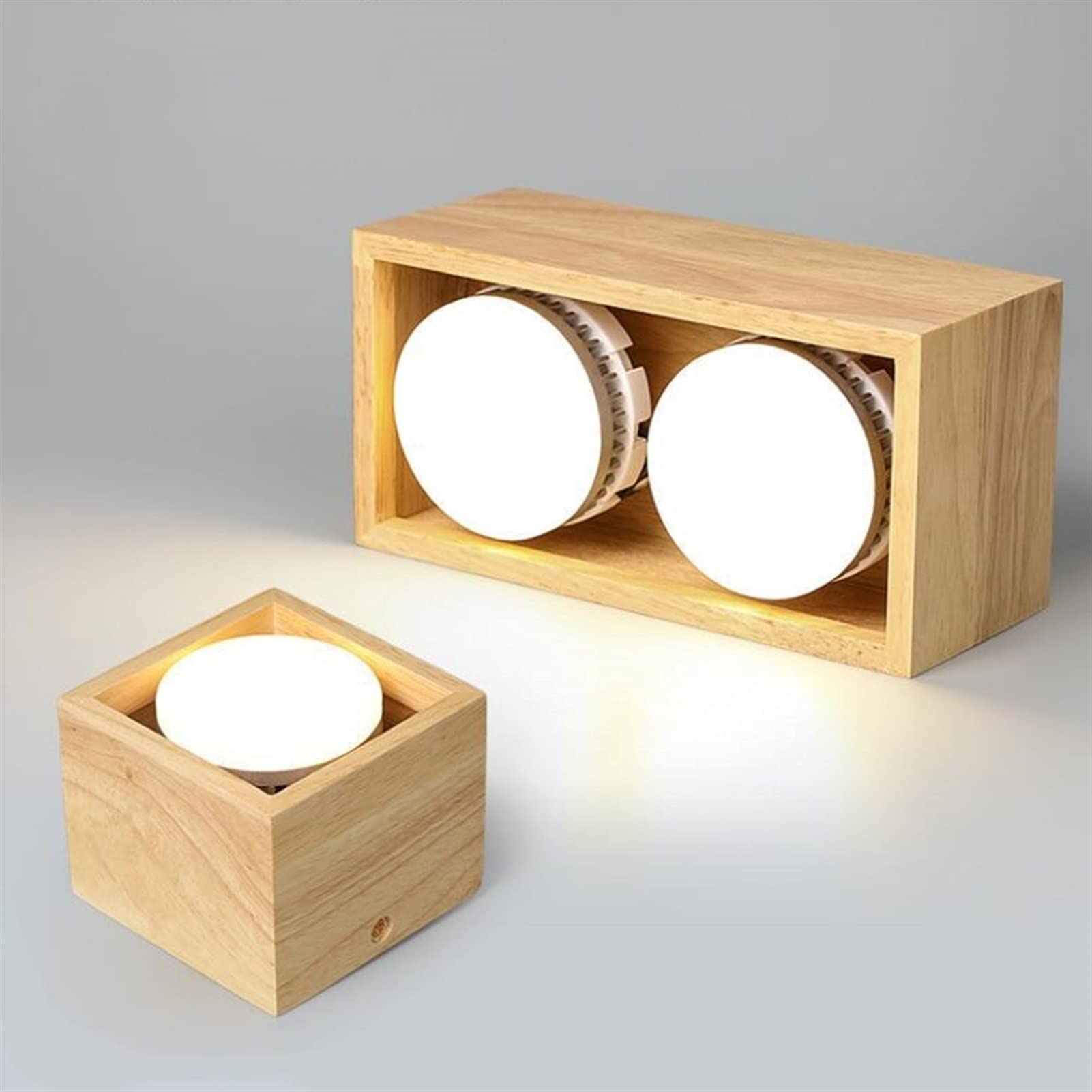 LAI HO Downlight À LED, Luminaire De Plafond Monté en Surface À LED Moderne en Bois Nordique, Projecteur Blanc Froid en Aluminium pour Couloir De Cuisine De Salle À Manger,Jaune,15W