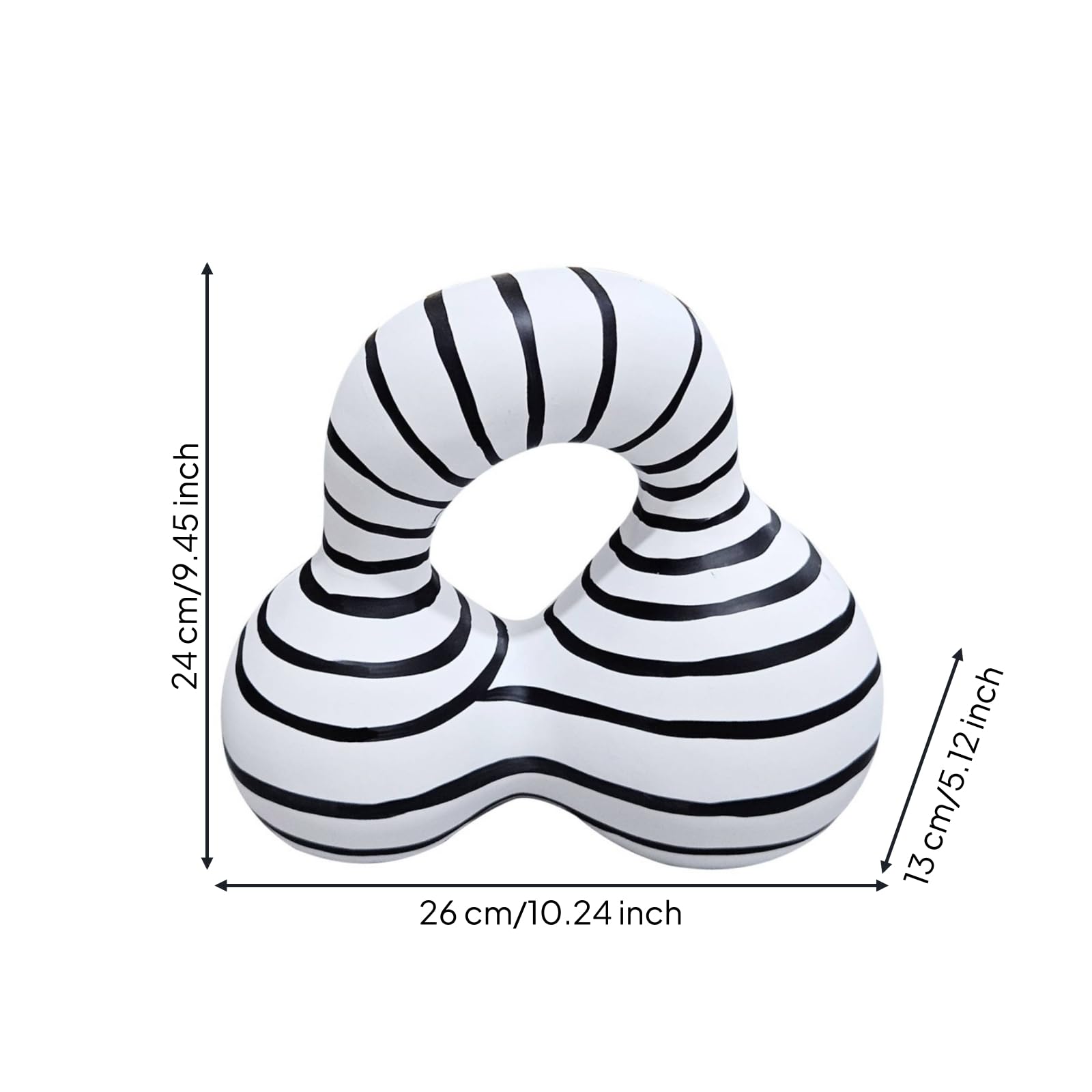 Escultura Conceptual Figura con Rayas Geométrico Adorno Resina para Salón