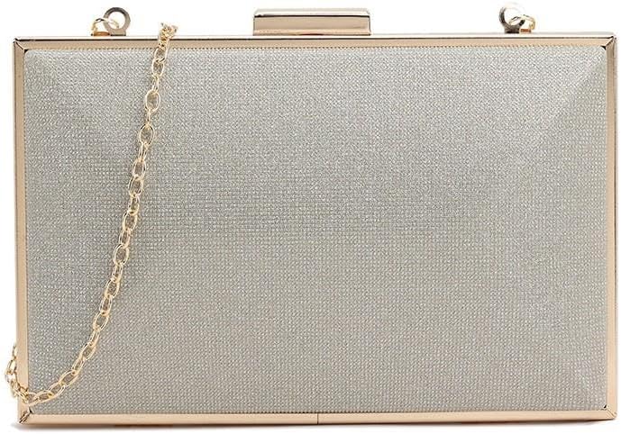 Girly HandBags Womens Glitter Hard Case Clutch Bag