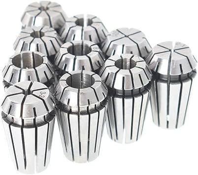 waltyotur ER16 Spring Collet Set 1-10 MM Carbon Steel Spring Collet Set for CNC Workholding Engraving and Milling Lathe Tools 10 Pack