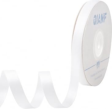 QIANF 3/8 Inch White Ribbon Double Face Satin Ribbon for Gift Wrapping Hair Bows Making Chair Sash Valentines Day Wedding Birthday Party Invitation Decorations Floral Craft Sewing, 25 Yards