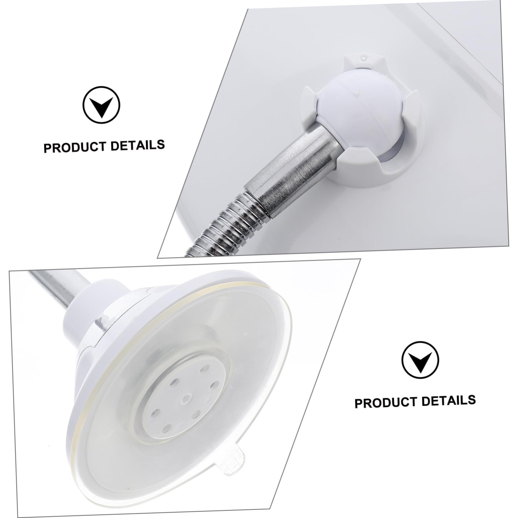 Specchio da Trucco LED 10x con Ventosa, Rotazione 360° | Argento, Plastica e Superficie Specchiante, Angolo Regolabile, per Bagno e Zone Poco Illuminate
