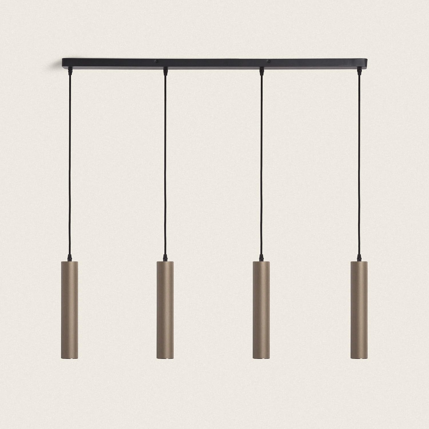 LEDKIA Lampada a Sospensione Alluminio Aritz 4 Faretti Bronzo
