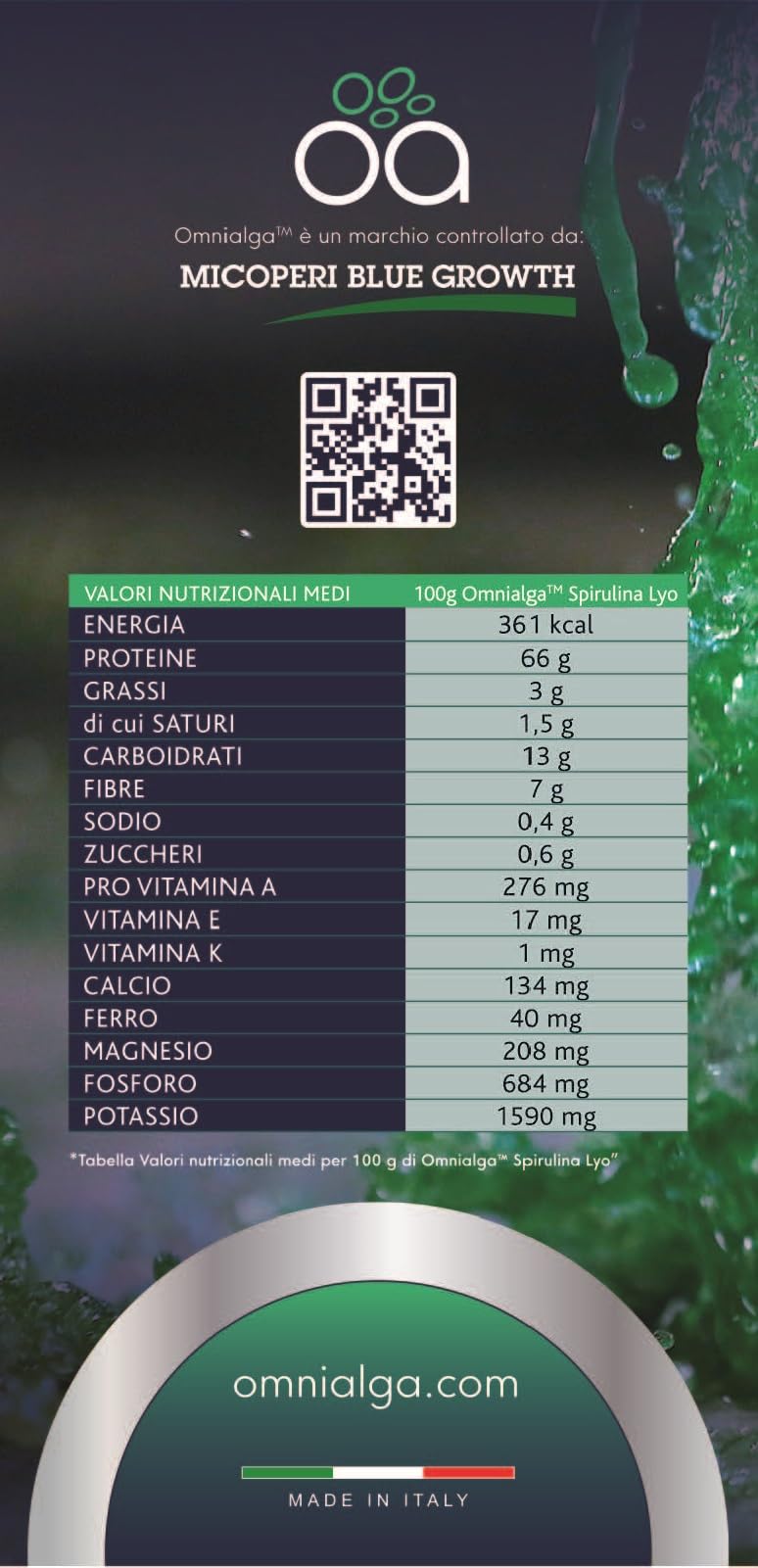 Omnialga Spirulina Lyo Capsule - Micoperi Blue Growth - Made in Italy