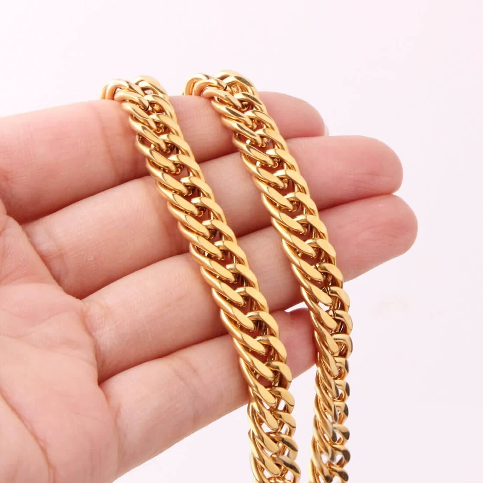 Collanina Uomo Estiva, Catena in Acciaio Inossidabile Collana Necklace Curva Semplice Bigiotteria Regalo Donna