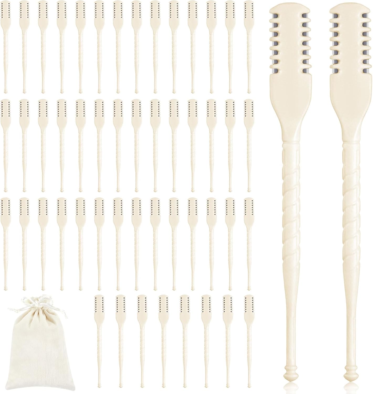 Lothee 50 Pcs Manual Nose Hair Trimmer, Nasal Hair Cutter for Women,White