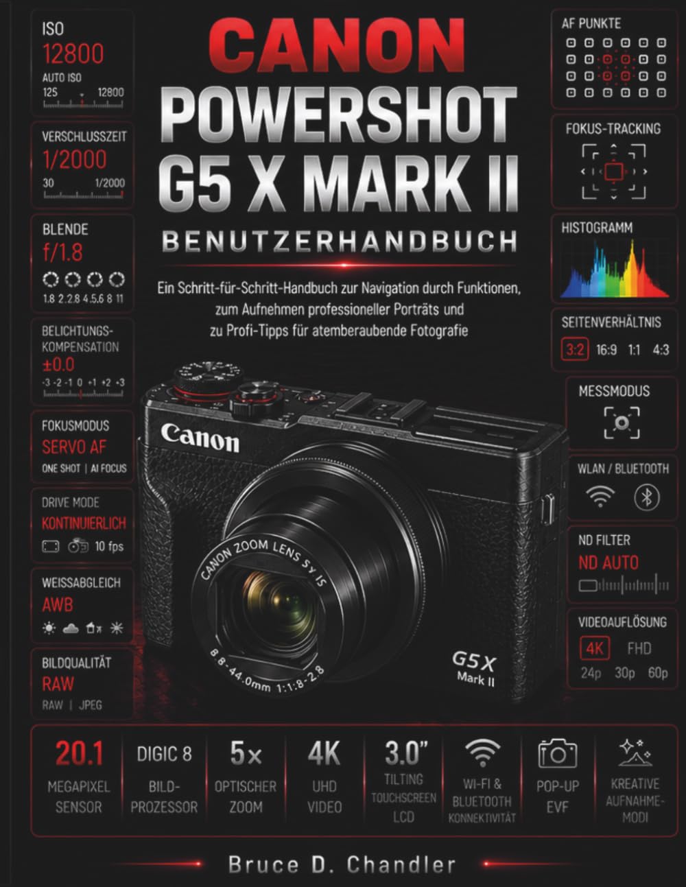 Canon PowerShot G5 X Mark II Benutzerhandbuch: Eine Schritt-für-Schritt-Anleitung zur Nutzung der Funktionen, zum Aufnehmen professioneller Porträts ... und Profis für atemberaubende Fotografie